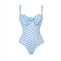 Blue Heart High-Waist Push-Up Bikini & Flowy Sarong Set
