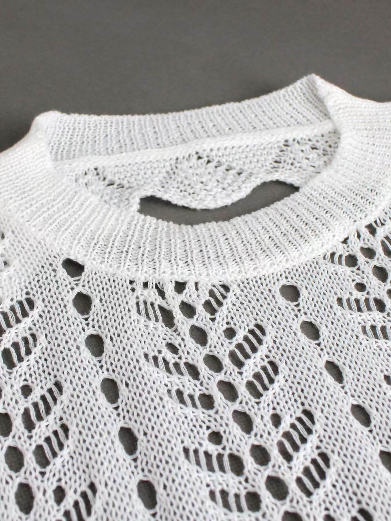 Crochet Knit Open Back Beach Cover-Up Dress