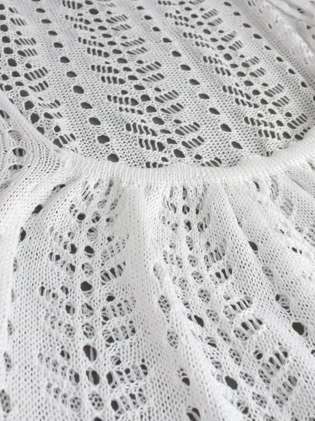 Crochet Knit Open Back Beach Cover-Up Dress